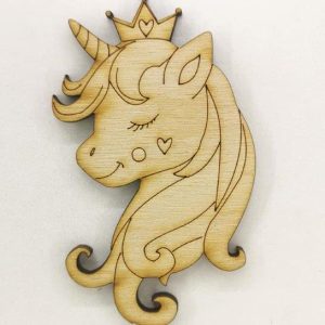 Μονόκερος με κορώνα, καρδιά στο μάγουλο