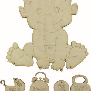 Διακοσμητικό τοίχου μπέμπα + 4 στοιχεία 25cm