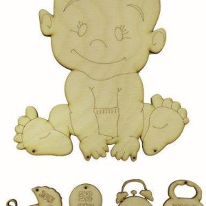 Διακοσμητικό τοίχου μπέμπης + 4 στοιχεία 25cm