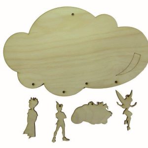 Διακοσμητικό τοίχου σύννεφο + 4 στοιχεία 20cm