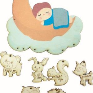 Διακοσμητικό τοίχου σύννεφο-μωρό εκτυπωμένο 20cm