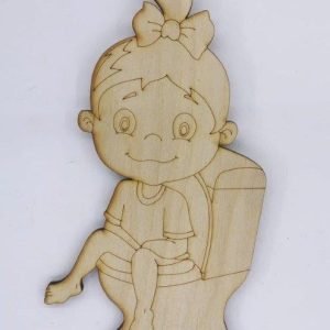 Ξύλινο διακοσμητικό WC 15 εκ. (κορίτσι)