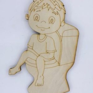 Ξύλινο διακοσμητικό WC 15 εκ. (αγόρι)