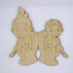 Ξύλινο διακοσμητικό WC 20 εκ. (αγόρι - κορίτσι)