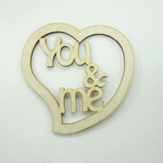 Καρδιά ξύλινη 10 εκ. (You & me)