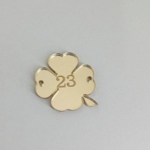 Plexiglass xρυσός καθρέφτης τετράφυλλο 3 εκ.