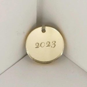 Plexiglass καθρέφτης χρυσό κρεμαστό 4 εκ.