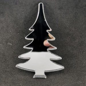 Plexiglass καθρέφτης ασημί, Χριστουγεννιάτικο δέντρο, 8 εκ.