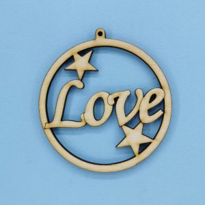 Ξύλινο στρόγγυλο 7 εκ. (Love)