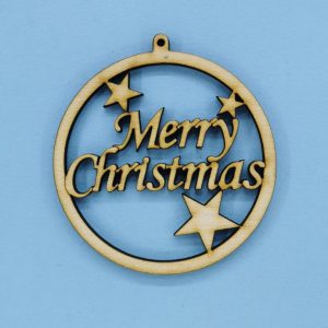 Ξύλινο στρόγγυλο 7 εκ. (Merry Christmas)