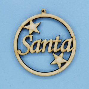 Ξύλινο στρόγγυλο 7 εκ. (Santa)