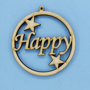 Ξύλινο στρόγγυλο 7 εκ. (Happy)