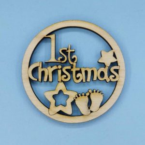 Ξύλινο στρόγγυλο 8 εκ. (1st Christmas)