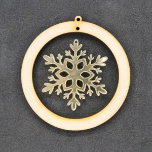 Ξύλινο στολίδι 10 εκ. με plexiglass