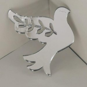 Plexiglass στολίδι καθρέφτης ασημί 10 εκ.