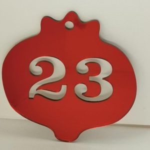 Plexiglass στολίδι καθρέφτης κόκκινος 5 εκ.