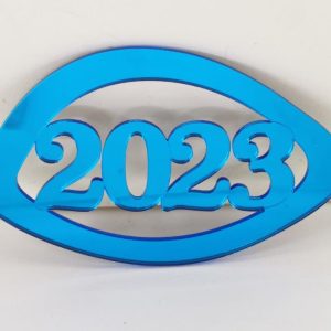 Plexiglass στολίδι καθρέφτης γαλάζιος 7 εκ.