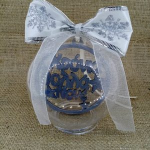 Μπάλα plexiglass 10 εκ. - ξύλινο στοιχείο Χρόνια Πολλά (Νονέ)