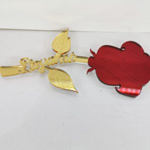 Λουλούδι Σ'αγαπώ χρυσος κοκκινος καθρέφτης 15εκ.