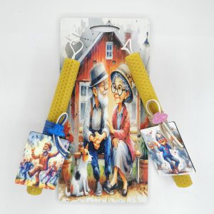 Λαμπάδα κερύθρα 20εκ. Παππού κ Γιαγιά με πλάτη