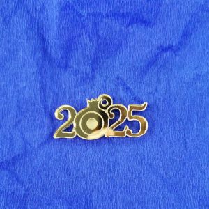 2025 με ρόδι 3,50εκ. Χρυσός καθρέφτης 5τεμ.