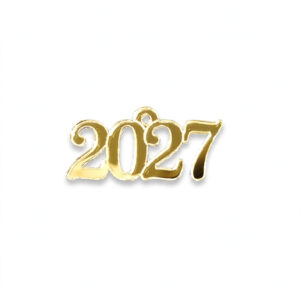 Διακοσμητικό στοιχείο για γούρια 2027 από χρυσό plexiglass καθρέφτη