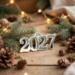 Διακοσμητικό στοιχείο για γούρια 2027 από ασημί plexiglass καθρέφτη
