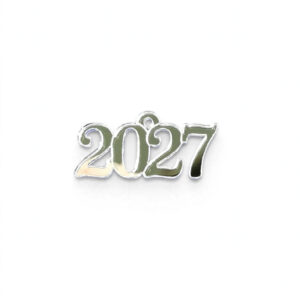 Διακοσμητικό στοιχείο για γούρια 2027 από ασημί plexiglass καθρέφτη