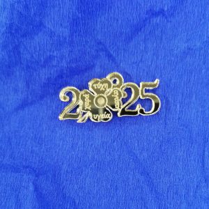 2025 με τριφύλλι 4εκ. Χρυσός καθρέφτης 5τεμ.